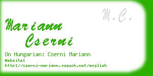 mariann cserni business card